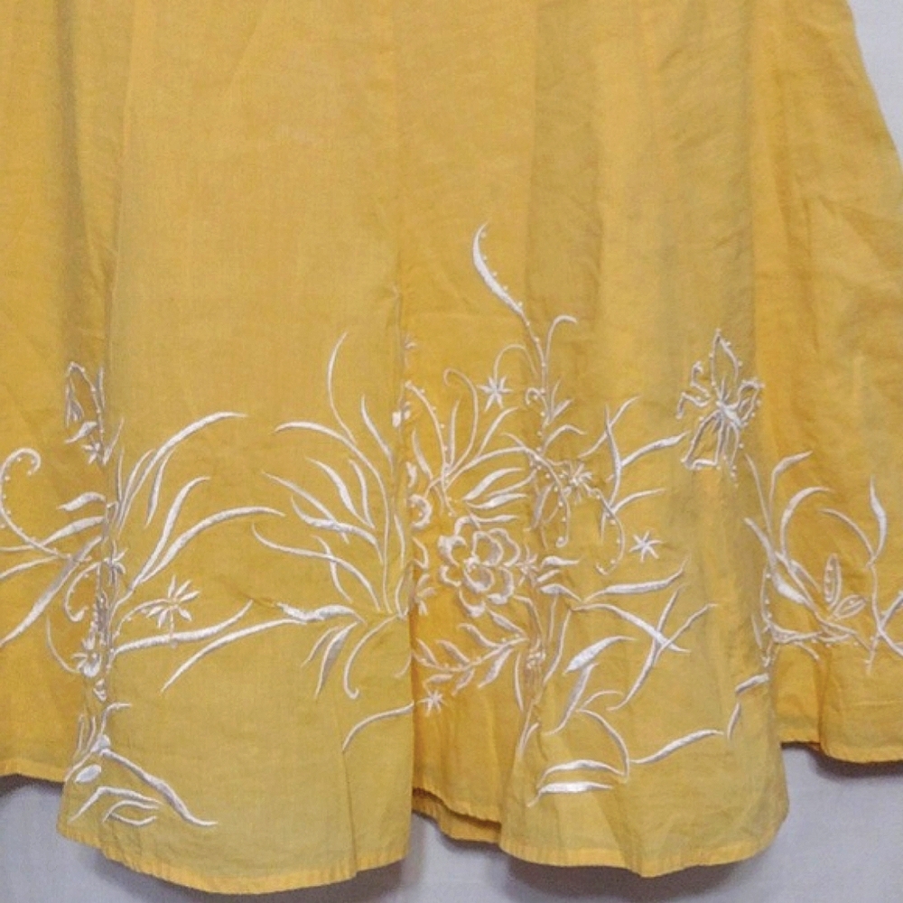 Lillie Rubin Floral Embroidered Cotton A-Line Skirt Size 4 Romantic Cottagecore - Picture 11 of 13